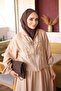Beige Star Stone Embroidered Jacket and Skirt Set - 3