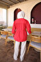 Red Front-Tie Gathered Shirt - 5