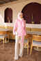 Pink Self-Belted Modal Shirt - 3