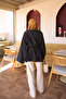 Black Front Tie Kimono - 5