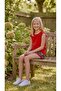 Deco 21603 Red Guipure Floral Pearl Blouse Shorts Set - 2