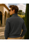 Men's Winter Slim Fit Anthracite Sweater - 6