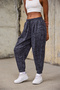 Women's Patterned Trousers with Elastic Waist and Cuffs - 2