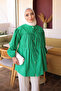 Green Front Tie Drawstring Shirt - 4