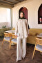 Stone Shirt Collar Garni Detailed Tunic Trouser Set