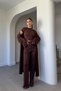 Bluz Pants Kimono Set - Brown