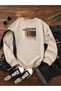 Women's Chocolate Printed Special Design Comfortable Fit Crew Neck Beige Sweatshirt
