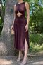 Women's Brooched Gathered Dress - 4