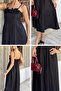 Gülseli Women's Adjustable Strap Dress with Rose Figure - 3