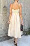 Gülseli Women's Adjustable Strap Dress with Rose Figure - 4