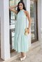 Women's Halter Neck Ruffled Polka Dot Dress