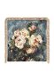 Blue Background Pastel Rose Bouquet Oil Painting Effect Fringed Cushion Cover - 4