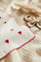 Red Heart Patterned Cotton Muslin Baby Blanket with Piping and Embroidered Edges 90*90 cm - 4