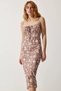 Gülseli Women's Patterned Dress with Slit Detail and Rope Straps - 3