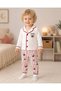 100% Cotton Long Sleeve Buttoned Panda Patterned Back Printed Soft Textured Bottom Top Girls Boys Unisex Baby Pajama Set - 2