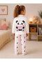 100% Cotton Long Sleeve Buttoned Panda Patterned Back Printed Soft Textured Bottom Top Girls Boys Unisex Baby Pajama Set
