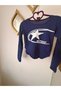 Cosmos Gray Star Navy Blue Long Sleeve Half T-shirt