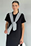 Women's Shoulder Shawl Slit Dress - 3