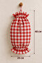 Red Large Gingham Candy Form Hanging Fabric Bag Holder Kitchen Bag Organizer - 6