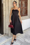 Gülseli Women's Adjustable Strap Dress with Rose Figure