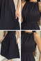 Gülseli Women's Dress with Beaded Collar and Elastic Waist - 5