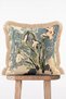 Vintage Artistic Snowdrop Flowers Motif Fringed Decorative Throw Pillow Cover