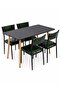 Modern Dining Table Set 120x70 cm with 4 Chairs – Black Dining Table & Chairs, Kitchen Table Set - 3