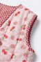 Girl's Cherry Patterned Pink Quilted School Vest - 2