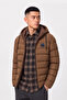 Men's Brown Hooded Puffer Coat Warm Water-Repellent Windproof Winter Coat - 2