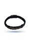 Black Genuine Leather Men's Bracelet with Bronze Detail - 3
