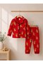 100% Cotton Long Sleeve Buttoned Cute Lion Pattern Soft Textured Bottom Top Girl Boy Unisex Baby Pajama Set - 2