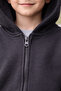 Unisex Black Hooded Zippered Basic Sweatshirt with Kangaroo Pocket for Girls and Boys - 3