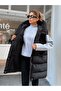 Women's Black Hooded Snap Closure Double Pocket Medium Size Puffer Vest - 4