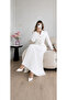 Pleated Belted Jacket Skirt Double Blazer Set - 2