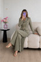 Pleated Belted Jacket Skirt Double Blazer Set - 2