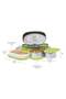 Executive Lunch Box Tiffin Set – 2 Round Steel Containers (280 ml each) & 1 Oval Plastic Container (450 ml), Insulated Bag, Leak-Proof, Easy to Carry, Office Use – Green Green 450ml - 5
