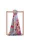 Dream Bouquet Patterned Silk Shawl 02679-Baby Blue