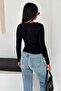 Women's Tie Detail Long Sleeve Boat Neck Blouse - 6
