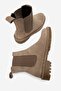 Paronti Women's Genuine Leather Elastic Pull-On Boots Mink Suede - 5