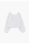Balloon Form Blouse Long Sleeve - WHITE - 6