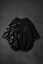Men's Black Semantic Decay Print Oversize Tshirt - 5