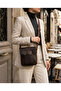 Unisex Genuine Leather Black & Bitter Brown Optional Messenger Bag with Adjustable Strap Crossbody Bag 24X21 cm - 3