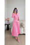 Pleated Belted Jacket Skirt Double Blazer Set - 5