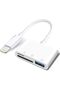محول كاميرا USB لايتنينج الى بطاقة SD وTF ابل للايفون/ايباد وقارئ بطاقات 3 في1 USB دونجل لفلاشة USB،