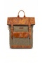 Genuine Leather & Waxed Canvas Vintage Backpack with Waterproof Laptop Compartment, Mountaineering Camping & Daily Unisex Bag - 2