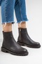 Parfonel Women's Genuine Leather Zippered Boots Brown - 6