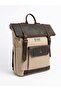 Genuine Leather & Waxed Canvas Vintage Backpack with Waterproof Laptop Compartment, Mountaineering Camping & Daily Unisex Bag