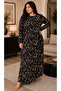 Women's Dress - Comfortable Fit - Plus Size - Patterned - Oversized - Viscose