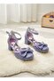 Purple Chrome Printed High Heel Evening Dress Shoes - 2