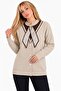 Women's Beige Knitwear Scarf Detailed Buttoned Sweater